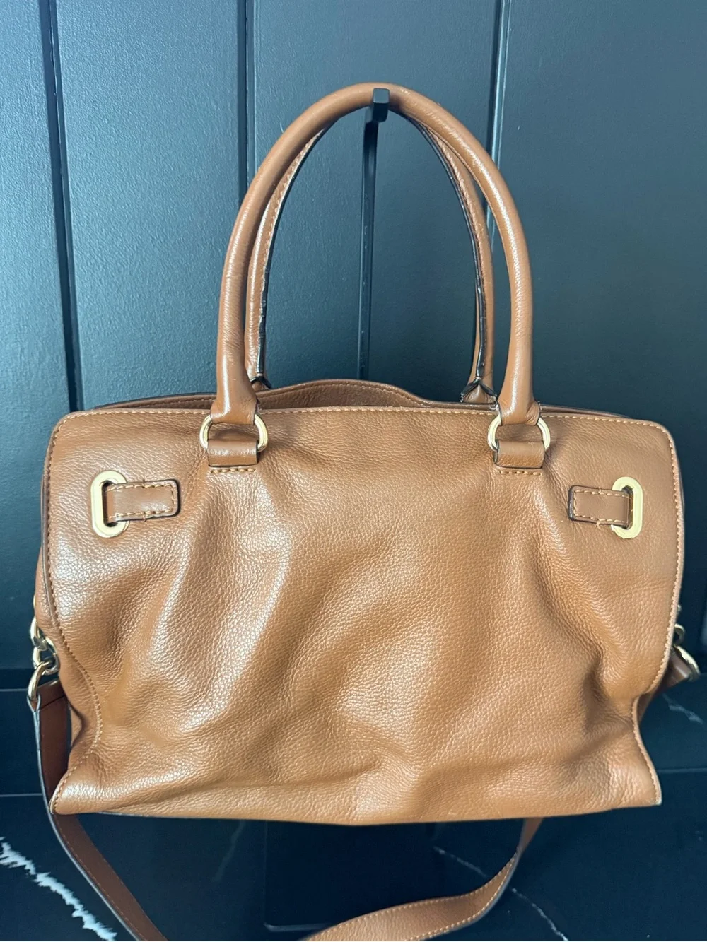 Michael Kors Hamilton East West Leather Satchel Brown - Picture 4 of 8